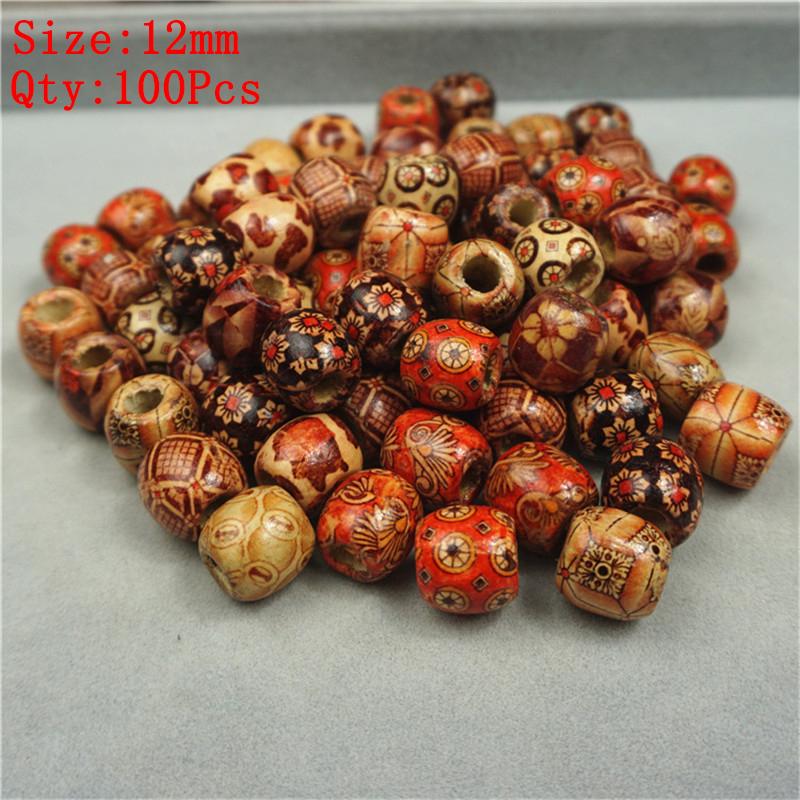 Natural Round Wood Beads Oval Loose Spacer Rosary Bead Large Hole Jewelry Bracelets Diy Unsex Charm Wholesale Supplies