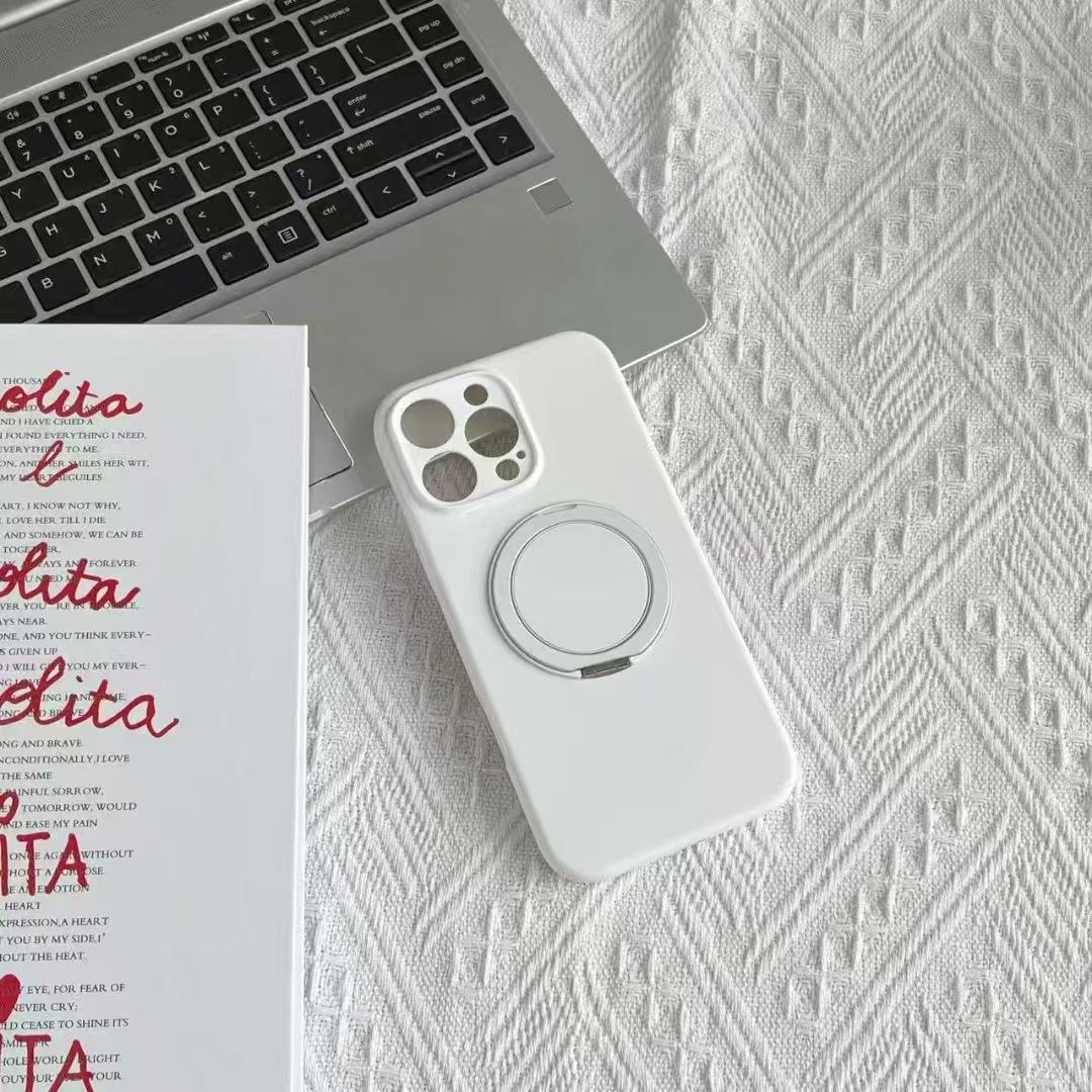 

Подходит для Ip16pm Жидкий силикон Магнитная вращающаяся подставка, Apple 15pro Полное покрытие с мелкими отверстиями Однотонный 14p Защитный чехол Apple 16ProMax