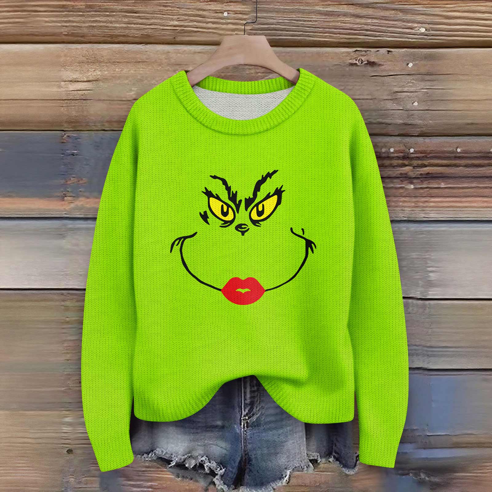 

Пуловеры с длинным рукавом для женщин, с круглым вырезом, повседневные, милые, с принтом, вязаные, оверсайз M винный