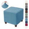 1PC Stretch Ottoman Stool Cover Jacquard Elastic Square Footrest Covers All-inclusive Anti-dust Footstool Slipcovers Living Room