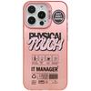 For iPhone 15 Pro Matte Case PC TPU English Tags Printed Phone Back Cover