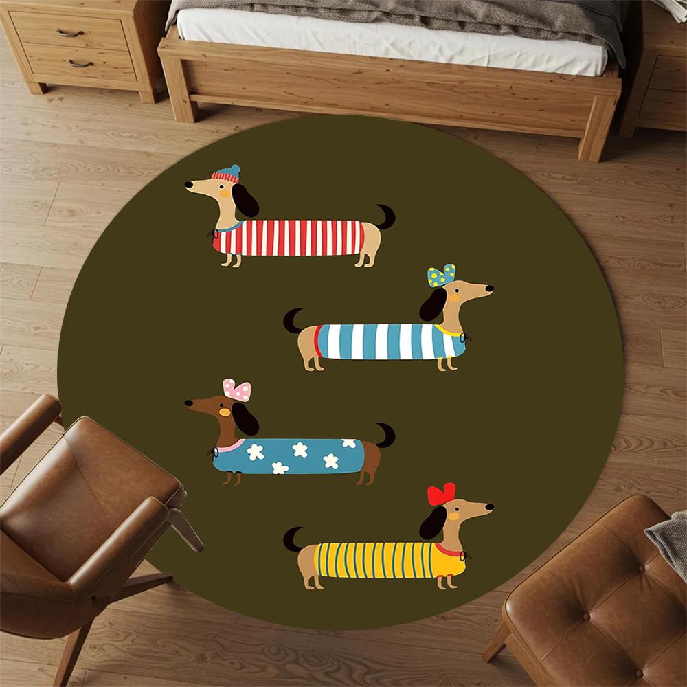 1pc sausage dog clothes Round Chair mat Area Rug - Non-Slip, Floor Mat for Office, Bedroom, and Indoor Decor c1125108