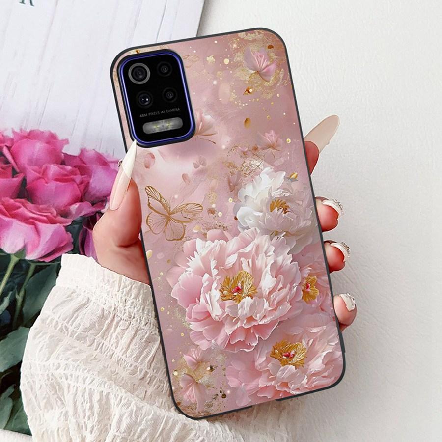 For LG K52 K62 2020 Case Silicone Soft Back Cover For LGK52 K 62 2020 Fashion flower Phone Case Shockproof Protective Bumper