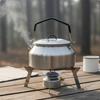 1L Hiking Kettle 304 Stainless Steel Camping Folding Handle Portable Water Boiler for