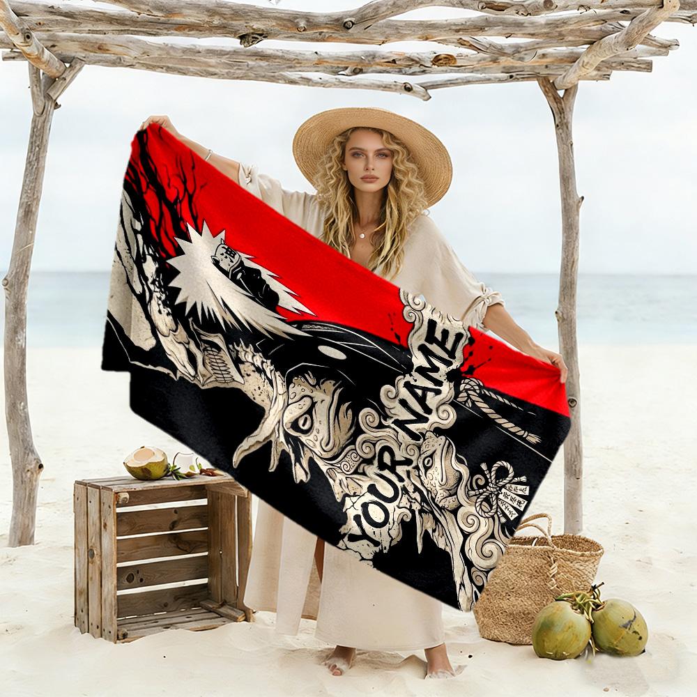 Naruto Character Customize Your Name Beach Towel Soft Durable Quick-Dry Suitable for Swimming Gym Camping Yoga Vacation