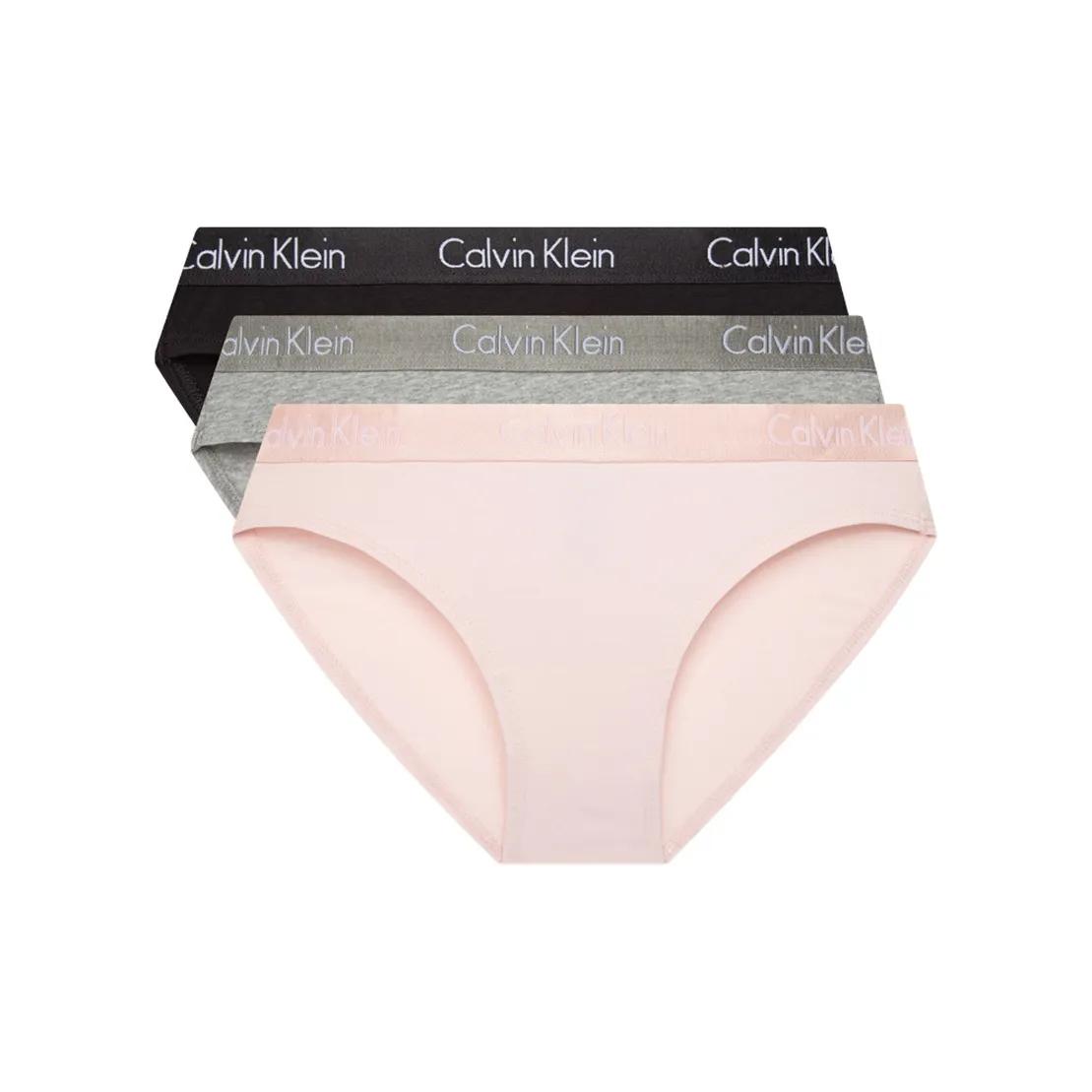 CALVIN KLEIN Jacquard Waistband Cotton Sexy Bikini Briefs, Women 3-Pack XS