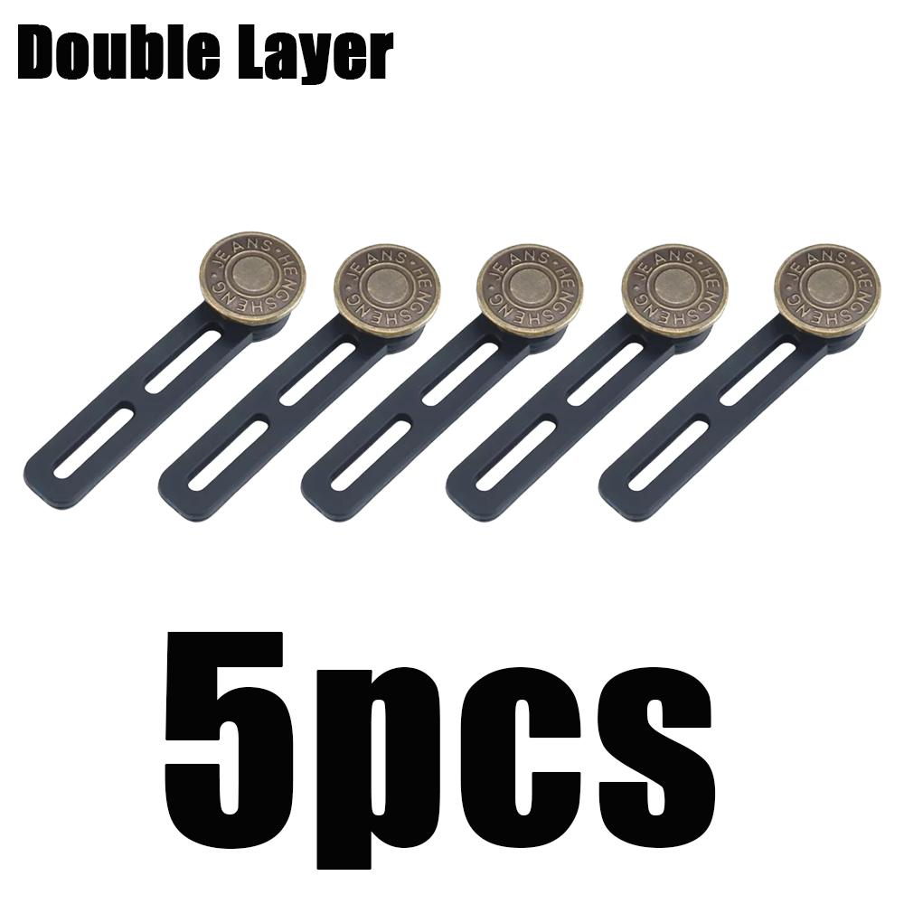 1-10pcs Alloy Button Extender Repeatedly Perfect Retractable Any Pants Sewing Waist Circumference Lengthening Button Fixing Kit