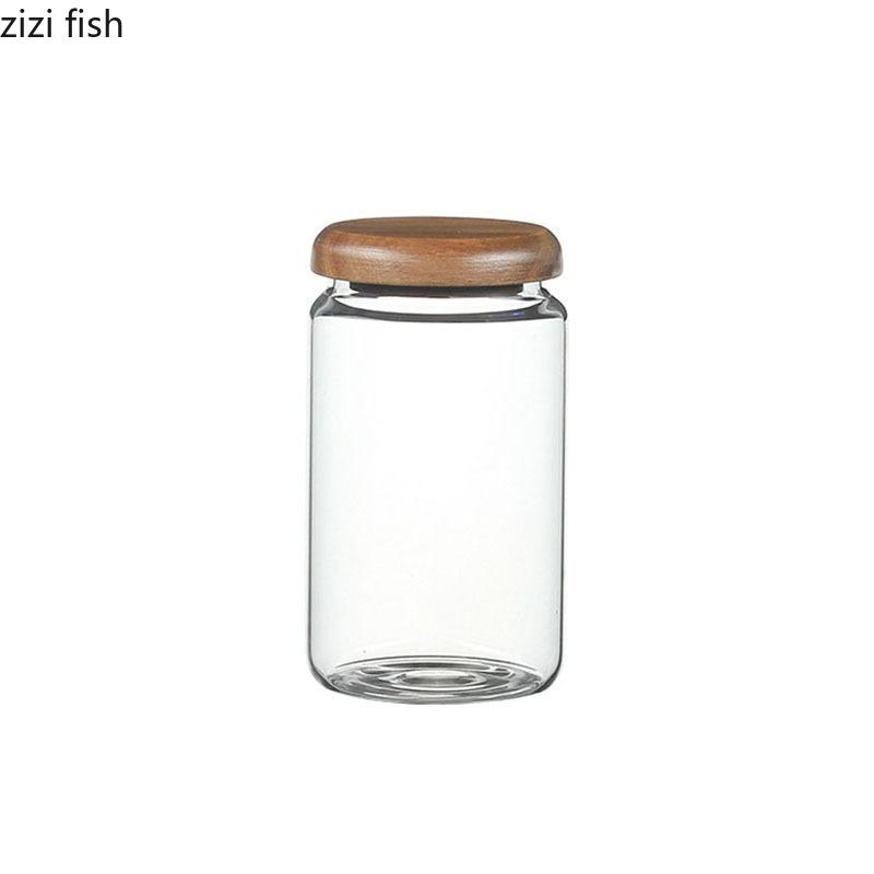Transparent Glass Storage Jar with Lid Moisture-proof Sealed Jar Tea Can Food Storage Jars Candy Jar Household Storage Container