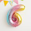 Korean Xiaohongshu 30-inch Rainbow Gradient Number Balloons for Children's Birthday Party Photo Decor.