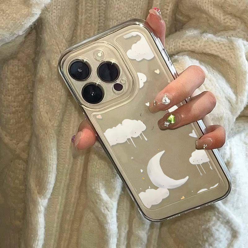Ins Wind White Cloud for iPhone17PorMax Mobile Phone Case Apple 14/13 Soft Case 16 Niche 15