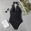 Slimming one-piece swimsuit black tied XL Slimming one-piece swimsuit black tied L