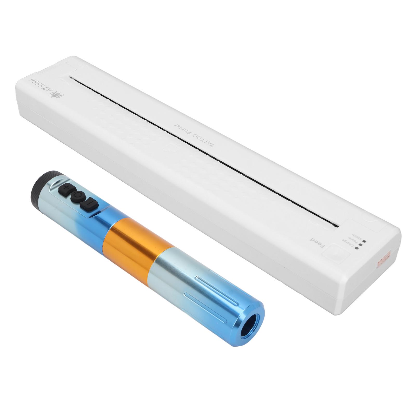 

Белый термокопировальный аппарат для татуировок 1200 мАч высокоскоростная беспроводная тату-машинка ручка с четкими узорами 1500 мАч синий