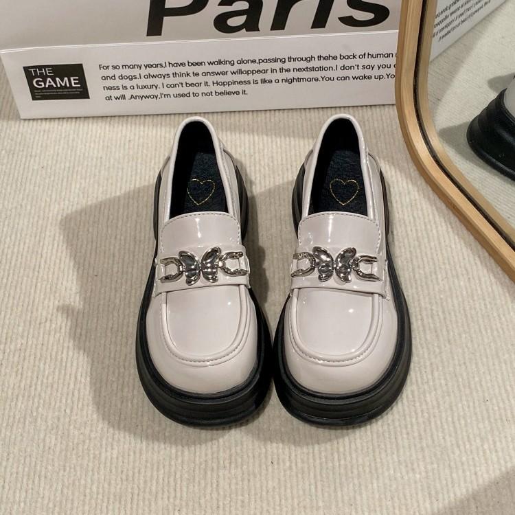 British Style Small Leather Shoes Women's Single Shoes 2025 Summer New Platform Black Muffin Loafers Jk Mary Jane Shoes