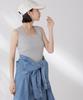 Nano Universe Square Crew Neck Rib Knit Tank Size F Women's 2-Way & Top, Gray, 020, 673-5222312