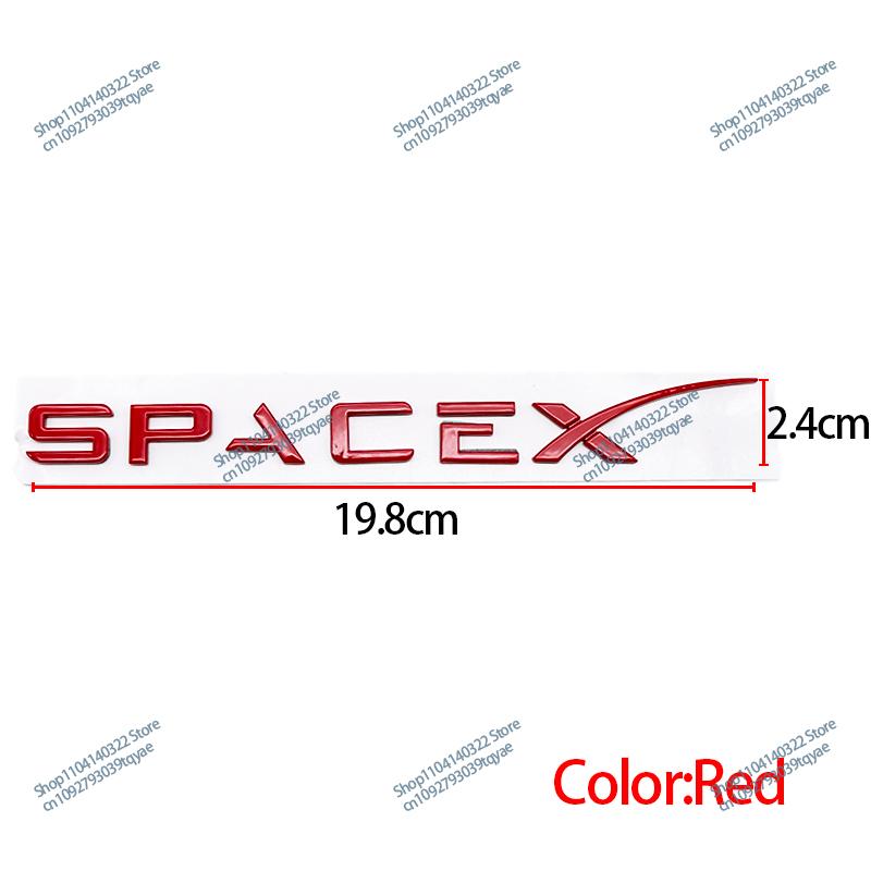 ABS SpaceX Dual Motor Sticker Fender Side Decal For Tesla Model Y S 3 X Letters Space Logo Rear Emblem Badge Trunk Accessories