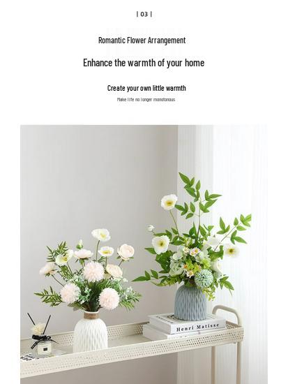 Yapay Çiçek Aranjmanları İçin Zarif Seramik Vazo - Oturma Odası veya Yemek Masası Dekorasyonu İçin Mükemmel