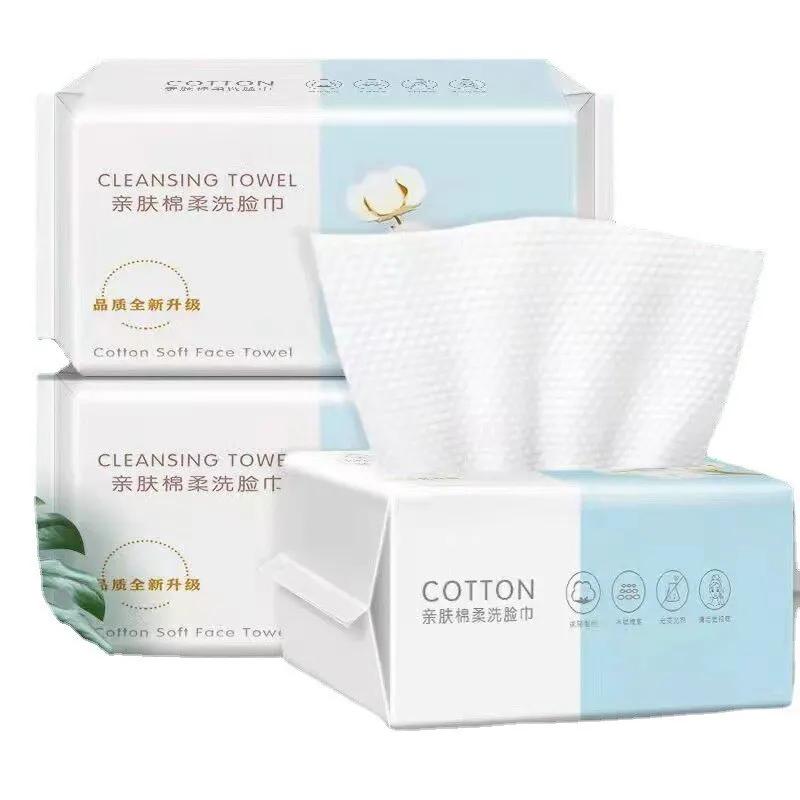 100 Pcs Cotton Face Towels – Thickened Disposable Cleansing Pads, Soft Travel Wet/Dry Makeup Remover Cloths