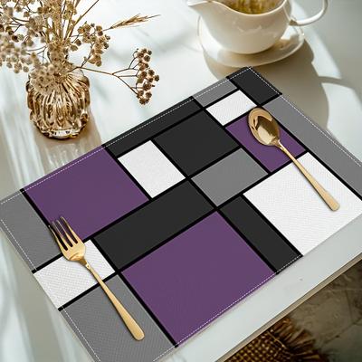 4 oder 6 Stück Luxus-Platzset, Erhältlich in einer Vielzahl bunter abstrakter geometrischer Muster, Hitzebeständig, Langlebig, Geeignet für Feiertagspartys
