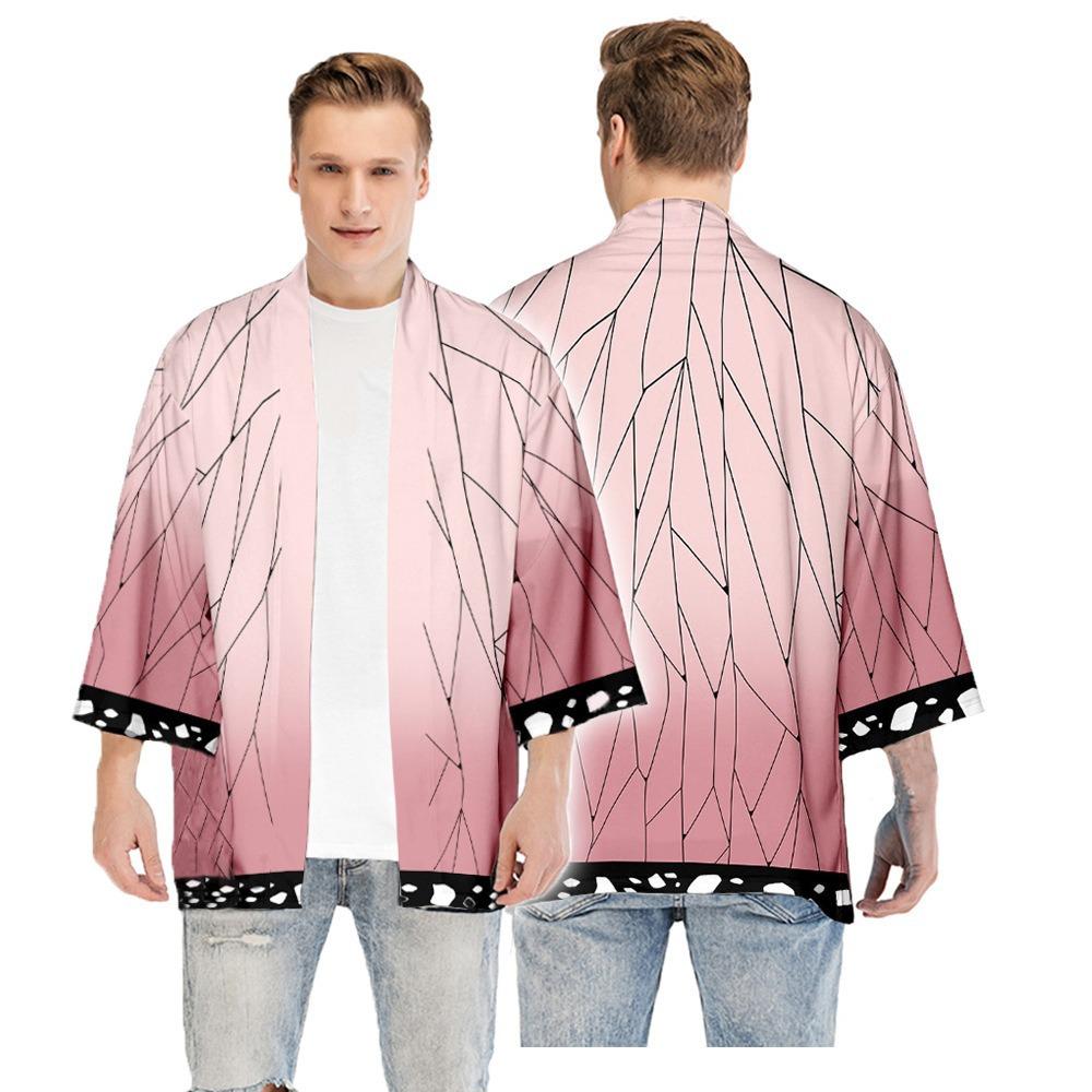 Japan cartoon comics Demon Slayer 3D Printed Cosplay Kimono Fashionable Cloak Taoist Robe Hanfu 0072