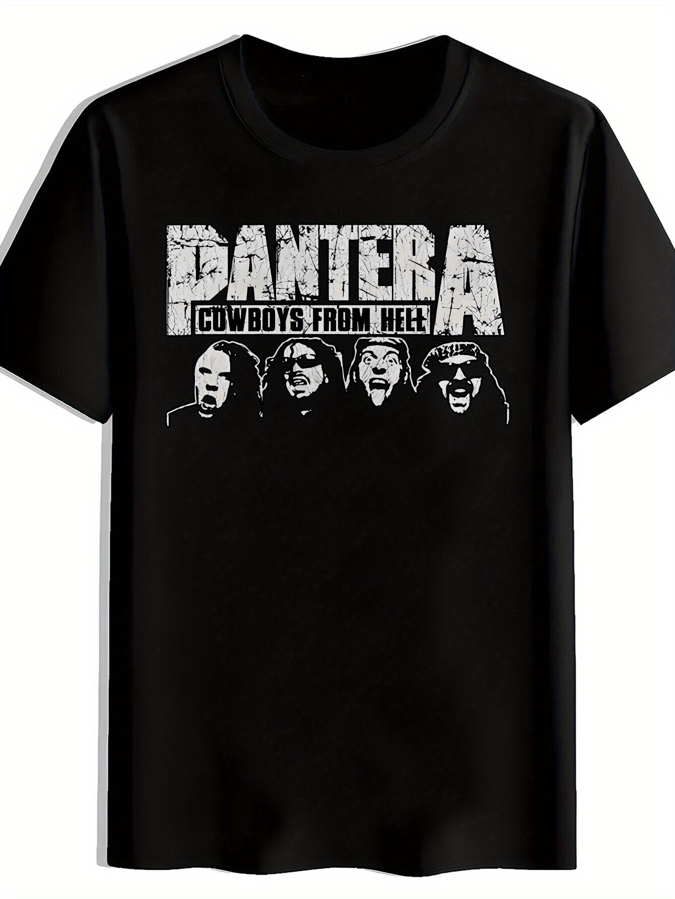 Vintage Rock Band Graphic T-shirt - Pantera Cowboys from Hell Design M