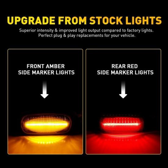 4PCS Amber Red LED Side Marker Corner Light For Dodge RAM 2500/3500HD 2003-2009