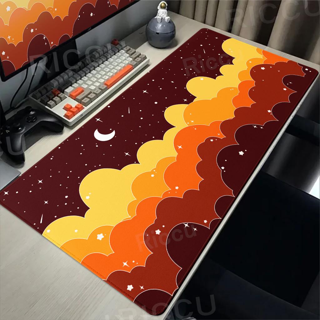 Large Size Blue Clouds Mousepad Pastel Cloud Desk Mat Kawaii Cartoon Mouse Pad Rubber Table Mat Extended Gaming XXL Keyboard Mat