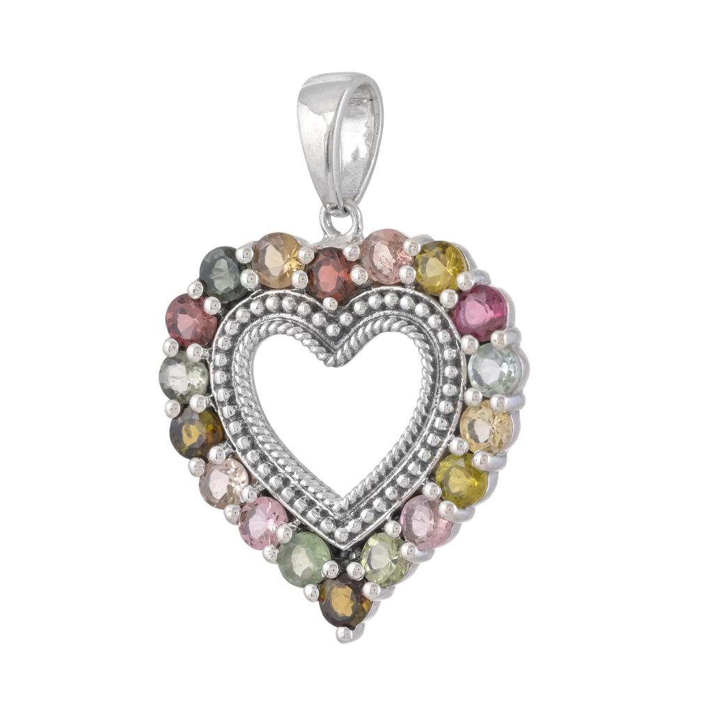 Colgante de corazón de piedra preciosa charm de plata 925 joyería colgante zivori para ella
