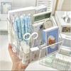 Acrylic Stationery Organizer: Clear Multifunctional Desktop Pen and Accessory Holder with Compartments