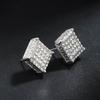 1 paar Silber Quadratische Klassische Zirkon Ohr Studs Für Männer Frauen Mode Glänzende Faux Diamant Bolzen Ohrringe Schmuck Geschenk für