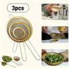 3pcs Gold-colored Fine Mesh Flour Sieve Kitchen Skimmer Baking Tool Kitchen Accessories Kitchen Tools, Restaurant Tools