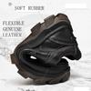Golden Sapling Outdoor Men's Casual Shoes Genuine Leather Footwear Platform Shoes Mountain Trekking Flats Leisure Work Loafers