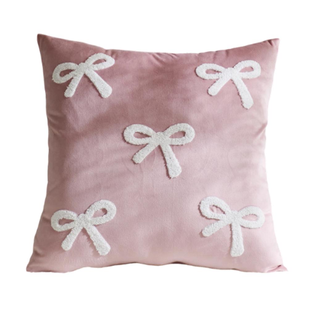 Velvet Bow-Tie Cushion Cover, Suitable For Bedroom, Living Room, Sofa, And Home Decor. Comfortable 17.72-Inch Cushion Cover.