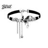 Faux Pearl Choker Women Chokder with Butterfly Charm Hollow Chain