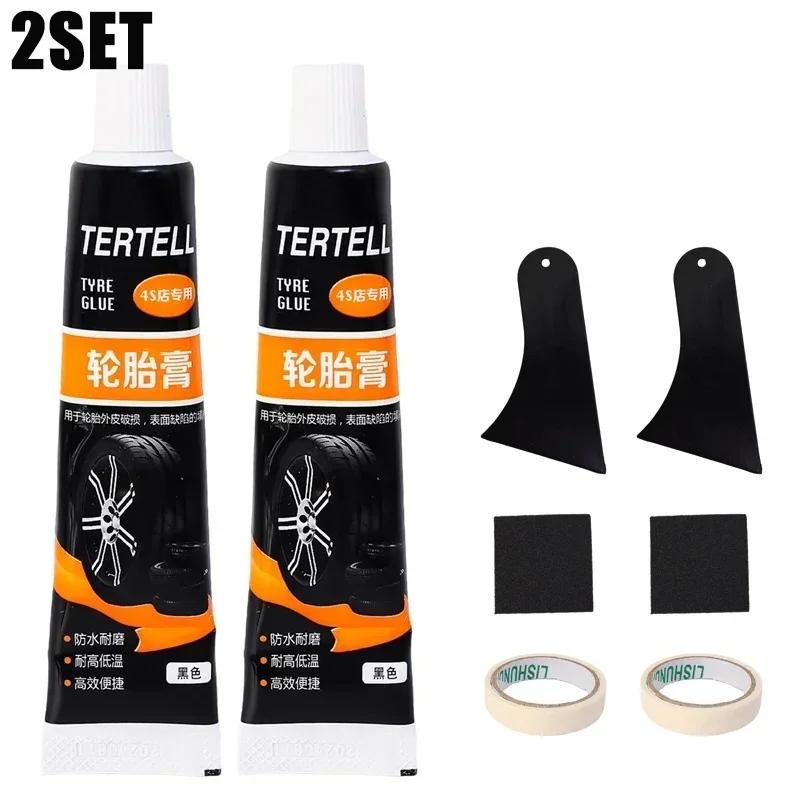 Car Tire Repair Adhesive Waterproof High Temperature Resistant Tyre Repair Liquid Black Strong Rubber Glues Car Repair Tools