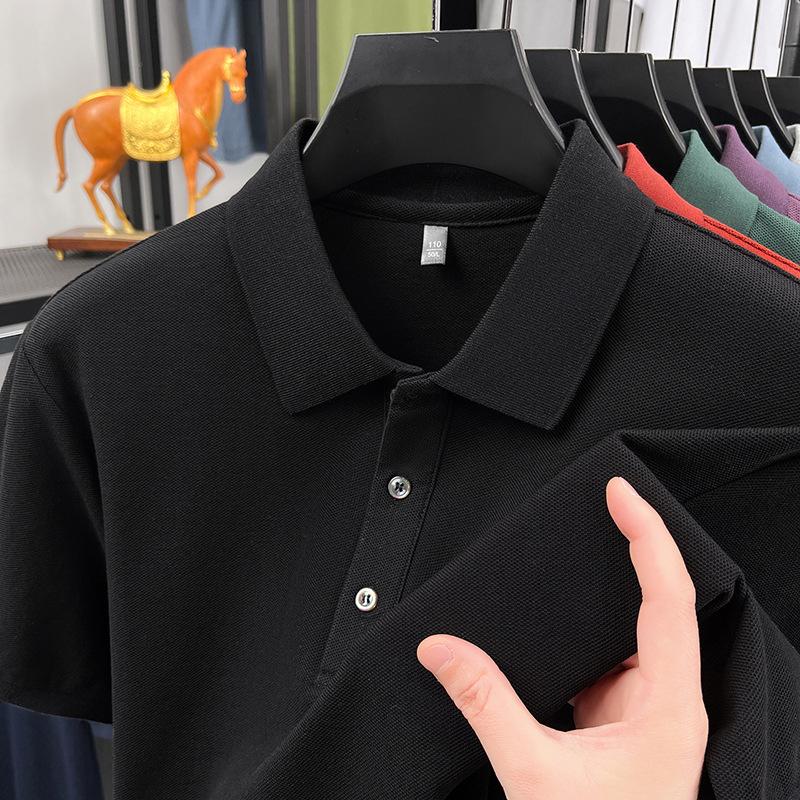 Short Sleeve Polo Shirt Men's Summer Business Casual Fashion Versatile Lapel Collar Loose Fit T-Shirt