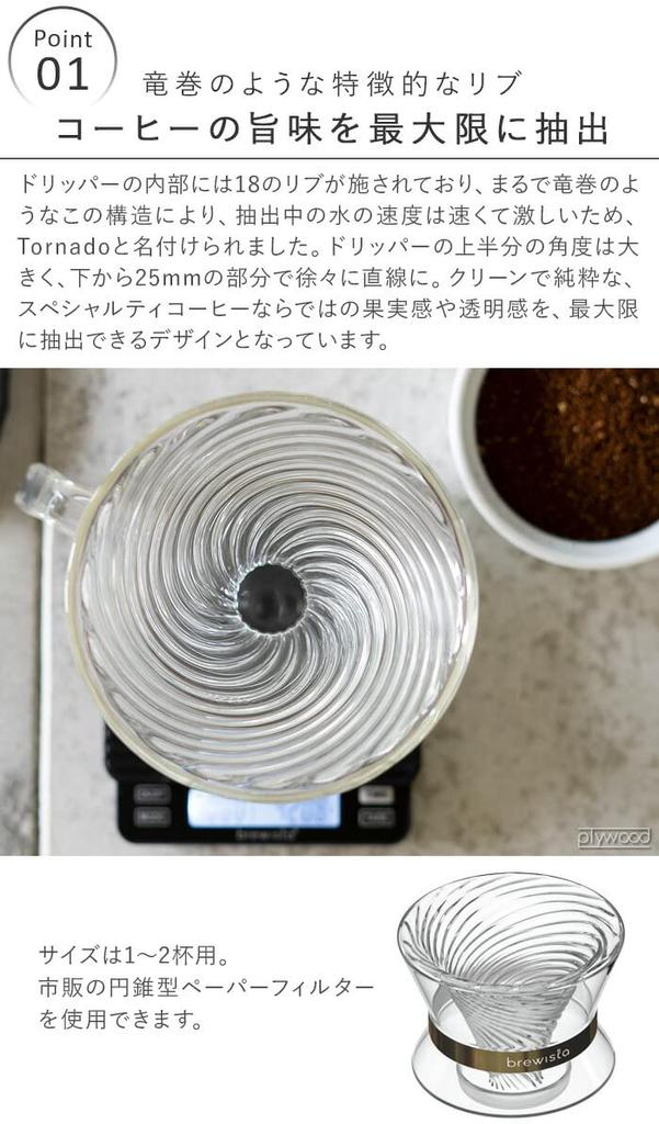 Brewista Tornado Duo Double Wall Glass Dripper with Base