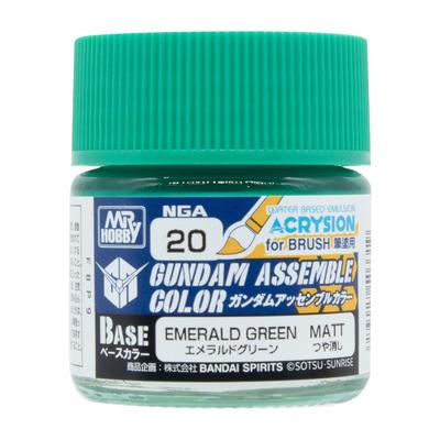GSI Creos Acrysion Color Gundam Assemble Color Emerald Green Matt 10ml Hobby Paint NGA20 for Miniature Figures and Model Kits