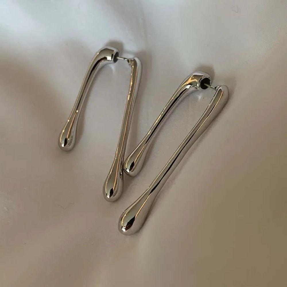 Alloy Long Pendant Earrings Gold/Silver Vintage Geometric Earrings  Women