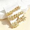European and American Original New Gold Pair Earrings Combination Versatile CCB Geometric Cold Wind Earrings