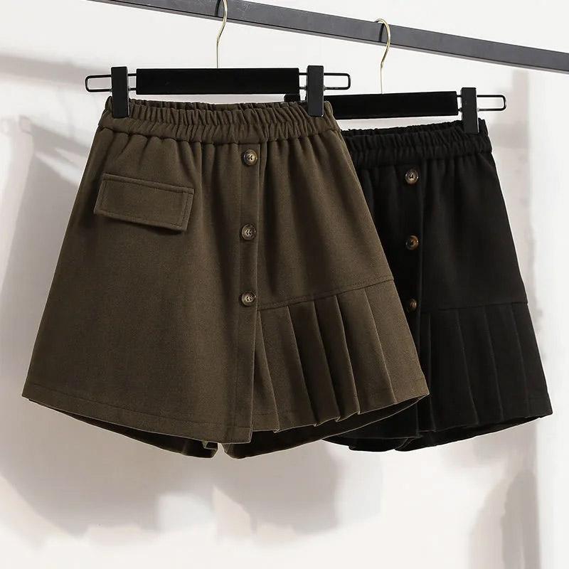 Shorts Women Versatile Cotton Solid Color Elastic Loose Casual Large Size Short Skirts Pants