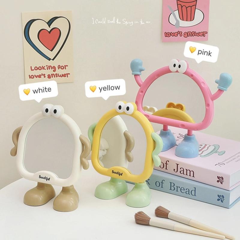 Big Feet Series Cute Make Mirrors Funny Cosmetic Mirror for Women Girls Room Desktop Decor Adjustable Plastic Mirror Wholesales