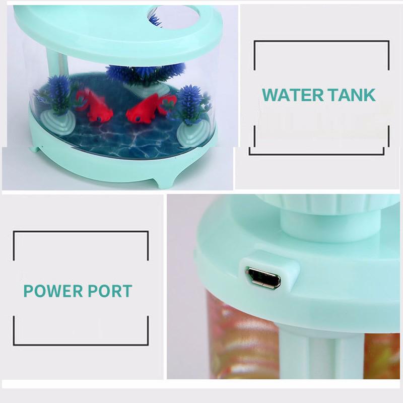 Buy 460ml Fish Tank USB Humidifiers LED Light Air Ultrasonic Humidifier