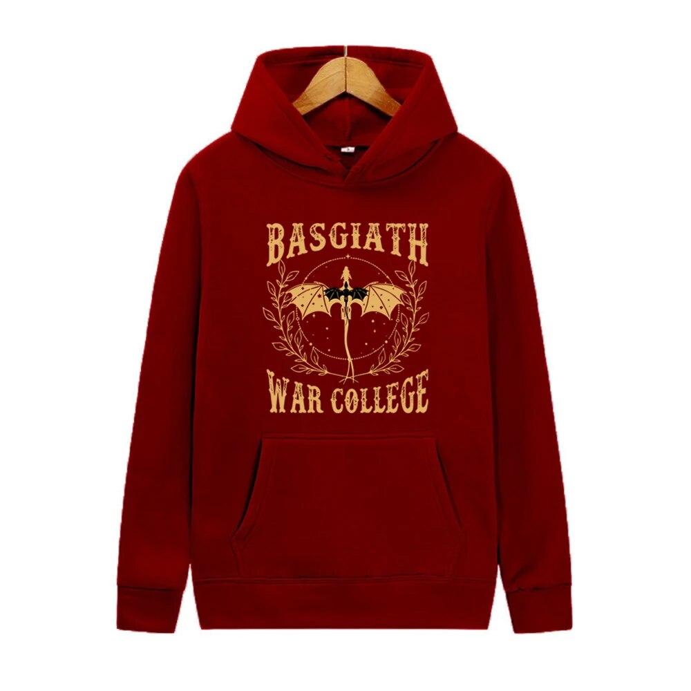 Vintage Fourth Wing Hoodie Black and Gold Dragon Graphic Basgiath War College Hooded Sweatshirt Rebecca Yoros Book Lover Hoodies Unisex Hoodie