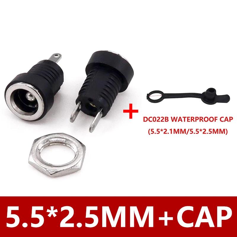 10/50PCS 2 Pin DC022B 5.5 X 2.1mm 3.5x1.3 Mm DC Power Jack Supply Socket DC Female Panel Mount Connector Plug Adapter 5.5*2.5MM