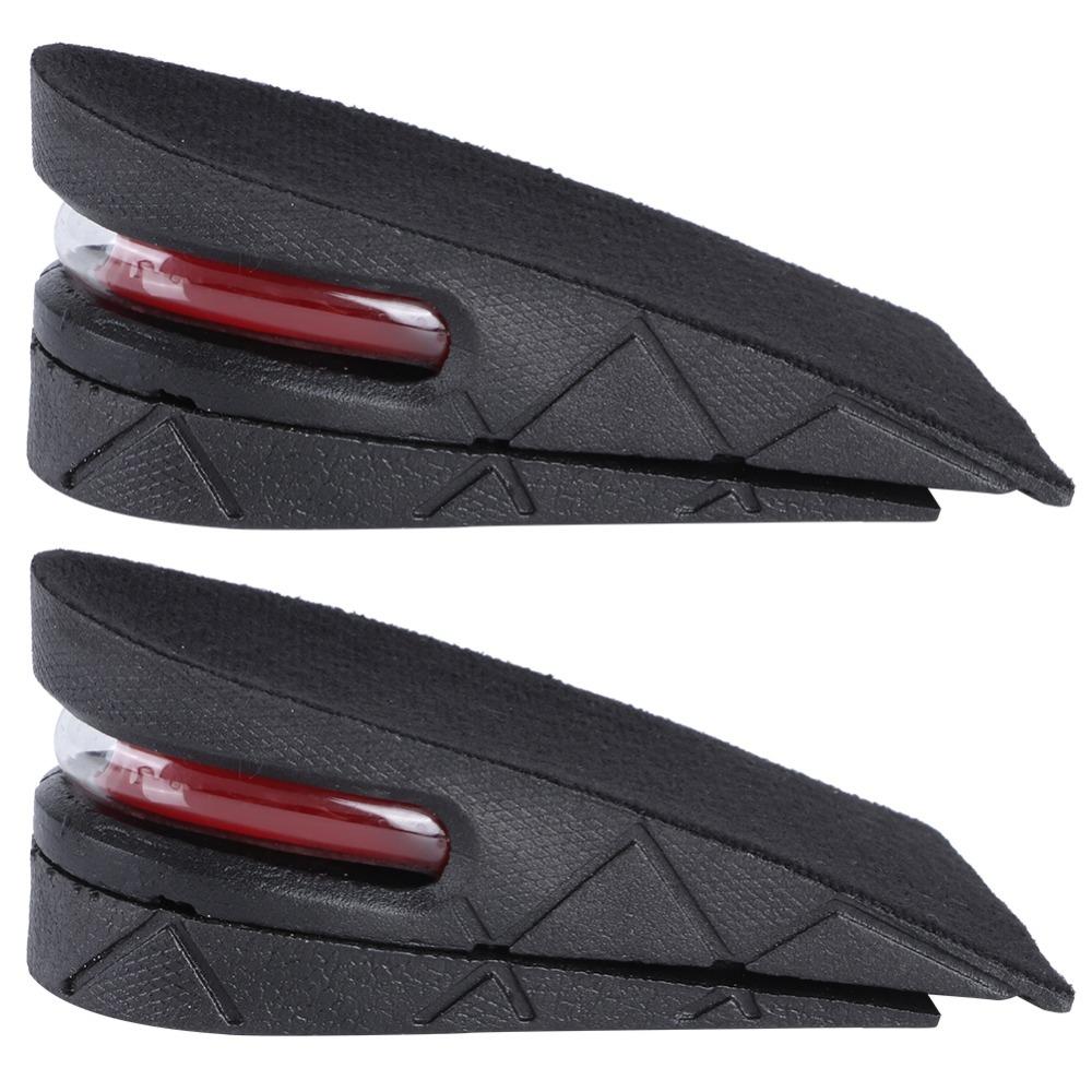 Comfortable 2-layer Height Increase Insoles Unisex Black Inner Height Insoles 5cm Thick Air Cushion Insoles Daily Wear