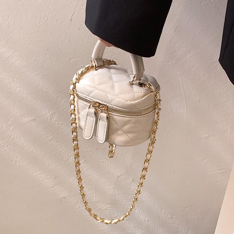 Small Fragrance Fashion Makeup Bag Cross body Handbag with Lipstick and Earphone Pocket for Women