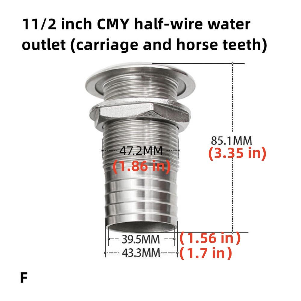 316 Stainless Steel Pagoda Half Silk Outlet Ventilation Holes Yacht Speedboat Marine Tailpipe Hose Outlet