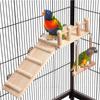 Bird Playground For Cage Natural Wood Parrot Perch Lovebird Cage Ladder Swing Toys For Macaw Cockatiel Wood Parakeet Play