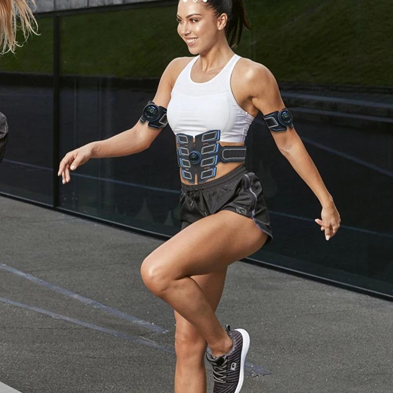 EMS Stymulator mięśni brzucha Trener 3 kontrolery USB Akumulator Tens Pulse Masaż mięśni Urządzenie do ćwiczeń fitness Utrata masy ciała Wyszczuplanie ciała