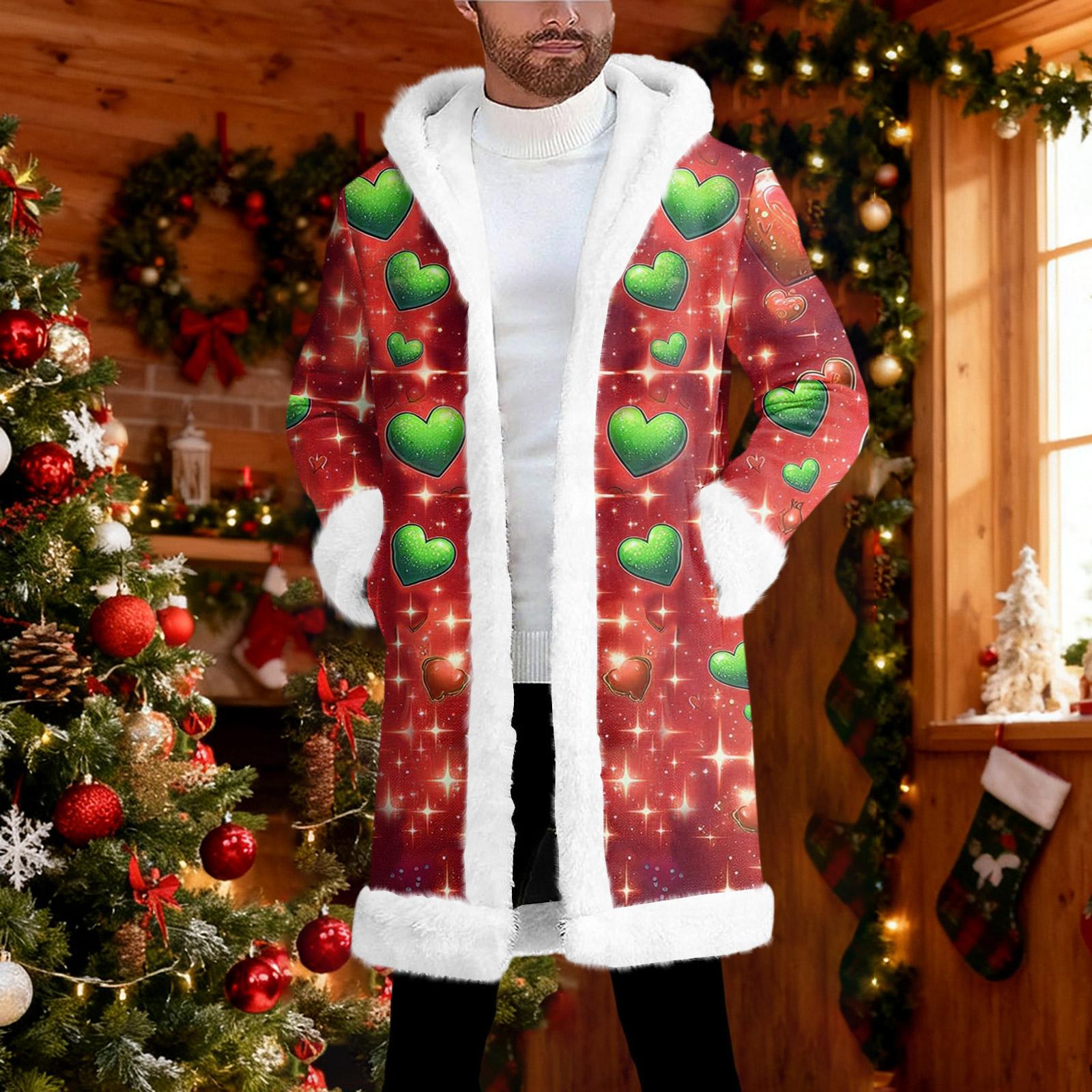 

Мужской кардиган с капюшоном, длинное пальто для сохранения тепла M киноварь